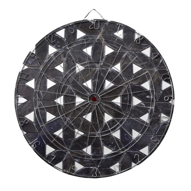 Jeu De Fléchettes Mosaïque gris charbon | fleur de vie motif (Devant)