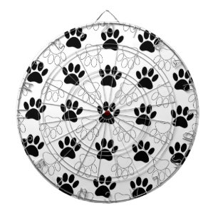 Jeu De Fléchettes Motif Empreinte de patte de chien noir et blanc