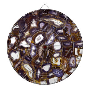 Jeu De Fléchettes Motif en pierre blanche Brown violet