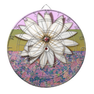 Jeu De Fléchettes Motif floral abstrait en rose et bleu