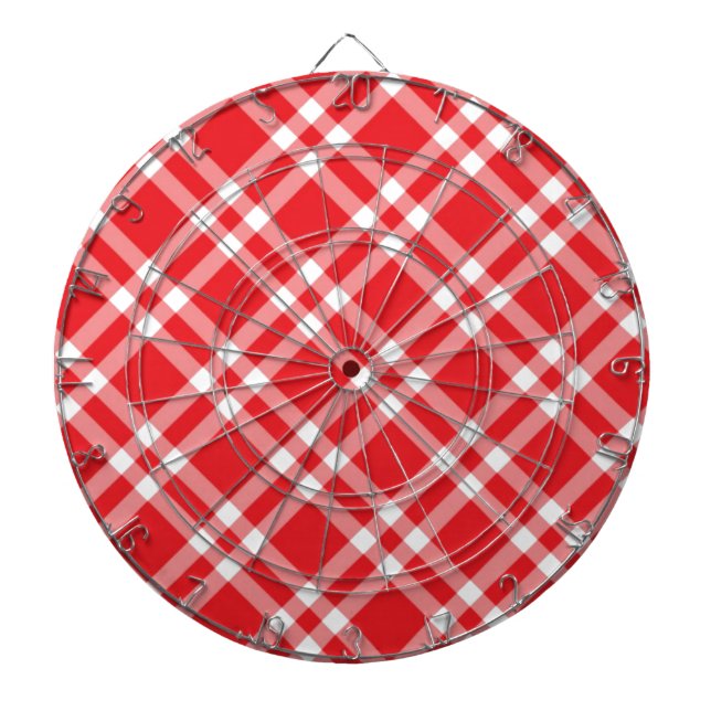 Jeu De Fléchettes Motif Gingham Rouge (Devant)