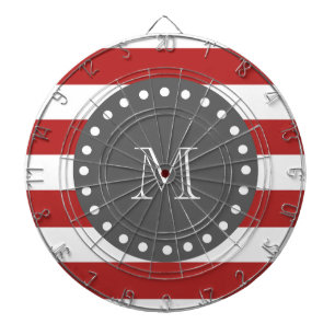 Jeu De Fléchettes Motif Red White Stripes, Monogramme de charbon