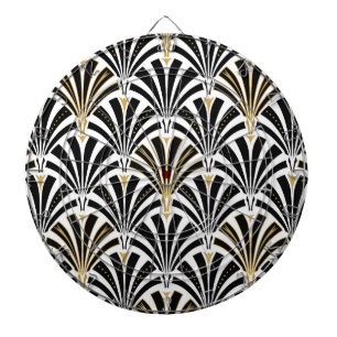Jeu De Fléchettes Motif ventilateur Art déco - noir et blanc