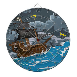 Jeu De Fléchettes Navire Pirate dans la Tempête