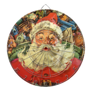 Jeu De Fléchettes Noël vintage, le Père Noël à Sleigh avec jouets