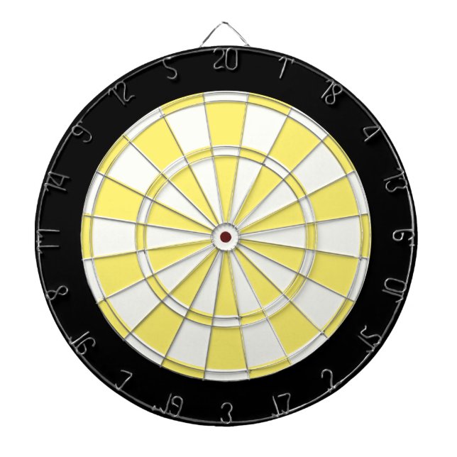 Jeu De Fléchettes Noir Jaune Clair Et Blanc (Devant)
