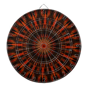 Jeu De Fléchettes Noir Orange Rouge Kaleidoscopique
