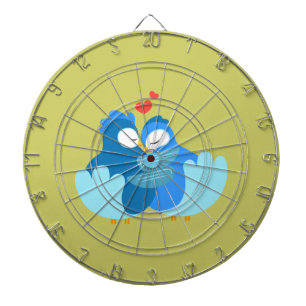 Jeu De Fléchettes oiseaux bleus amoureux