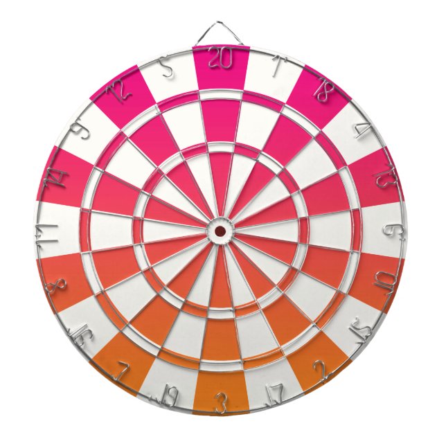 Jeu De Fléchettes Ombre rose orange et blanc (Devant)