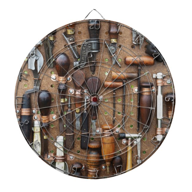 Jeu De Fléchettes Outils de charpentier rustique Handyman (Devant)