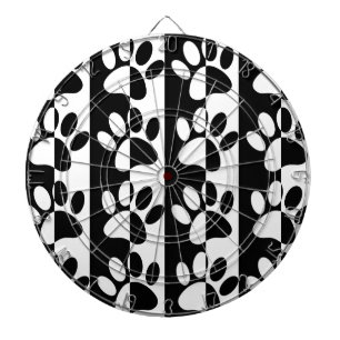 Jeu De Fléchettes Patrouilles Et Rayures De Chien Noir Et Blanc
