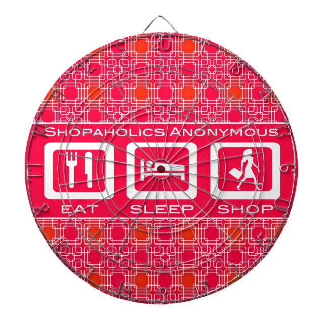 Jeu De Fléchettes Pink Funny Shopaholic Eat Sleep Shop Award (Devant)