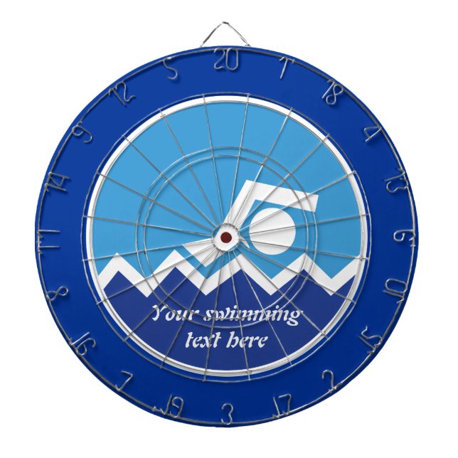 Jeu De Fléchettes Pismming venin, swimmer on blue circle custom (Devant)