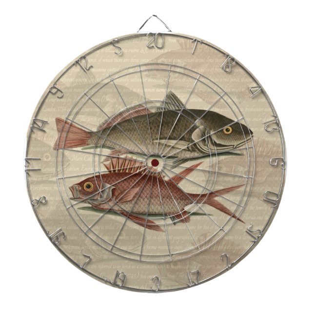 Jeu De Fléchettes Poisson Perche rouge Art pêcheur (Devant)