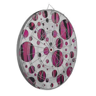 Jeu De Fléchettes Polka Dot Tiger rose chaud et noir