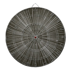Jeu De Fléchettes Portes gris argenté Motif circulaire sur noir