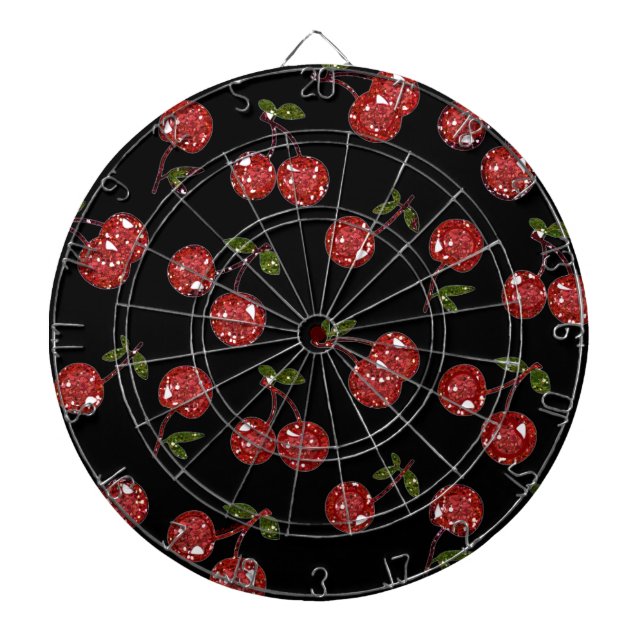 Jeu De Fléchettes RAB Rockabilly très cerise cerises sur noir (Devant)