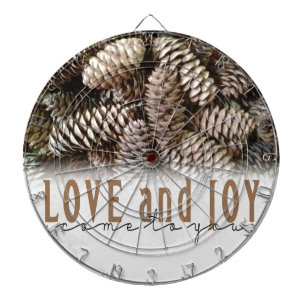 Jeu De Fléchettes Rustic Holiday Love and Joy Pine Cone