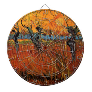 Jeu De Fléchettes Saules au coucher du soleil par Vincent van Gogh
