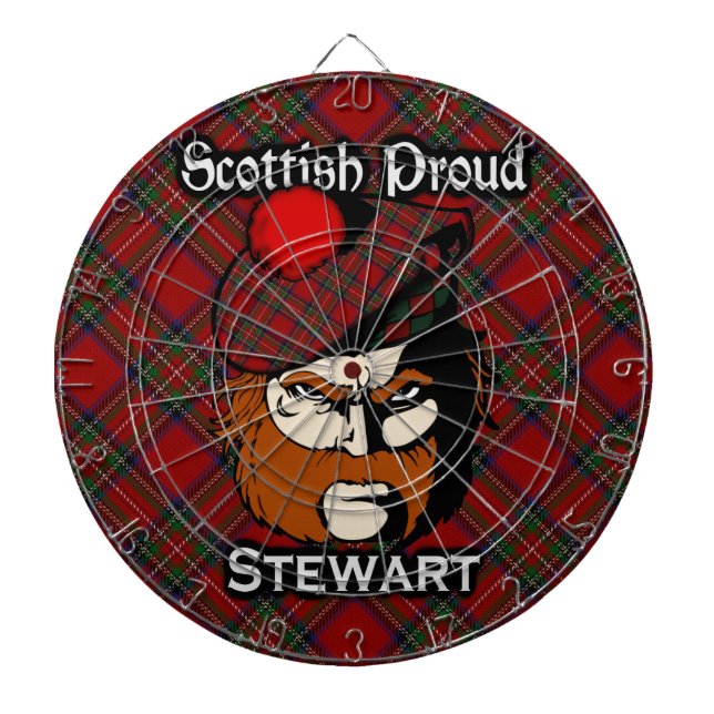 Jeu De Fléchettes Scottish Clan Stewart Tartan Darboard (Devant)