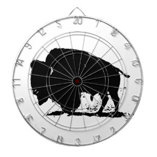 Jeu De Fléchettes Silhouette de buffle noir et blanc