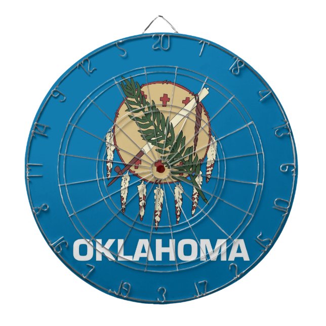 Jeu De Fléchettes Tableau de bord avec Drapeau de l'Oklahoma, USA (Devant)