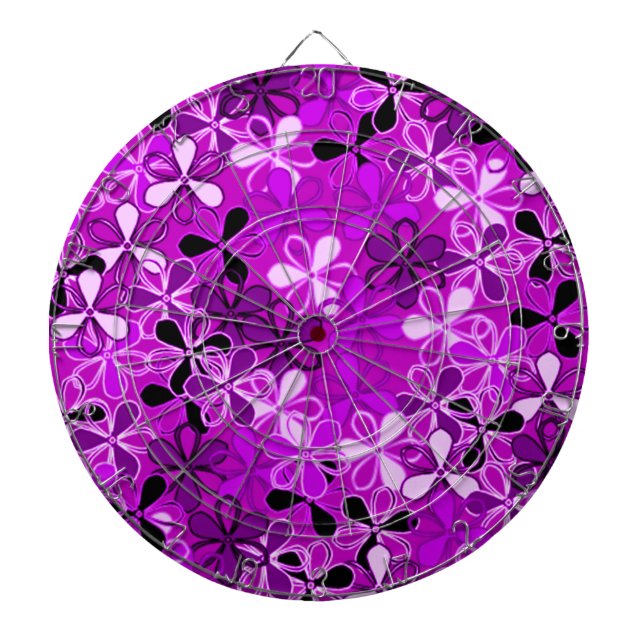 Jeu De Fléchettes Tableau noir des fleurs violettes (Devant)