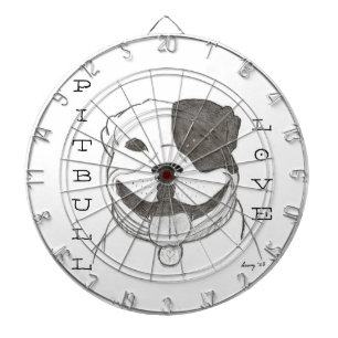 Jeu De Fléchettes Tableau noir Pitbull Love