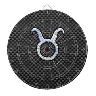 Jeu De Fléchettes Taurus Zodiac Sign on Black Carbon Fibre Print