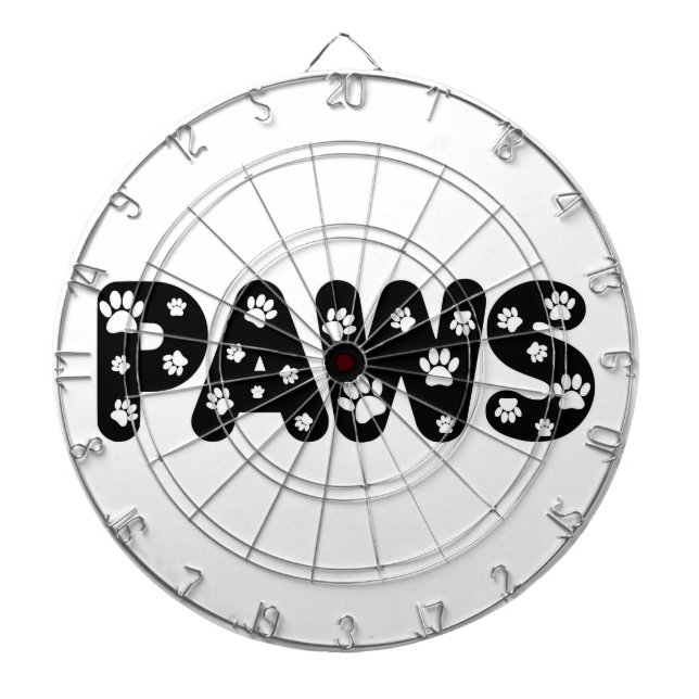 Jeu De Fléchettes Texte personnalisé des pattes de chien (Devant)