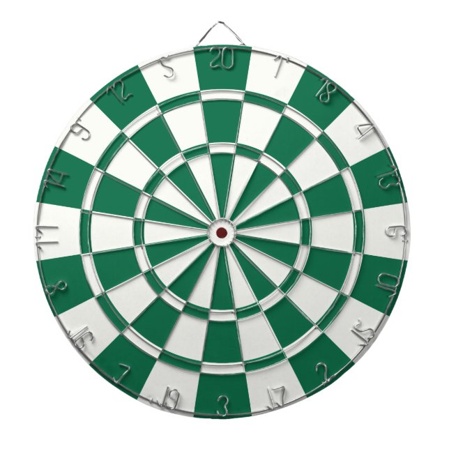 Jeu De Fléchettes Vert Foncé Et Blanc (Devant)