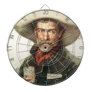 Jeu De Fléchettes Vintage Cowboy Drinking Weidemann Beer Dartboard