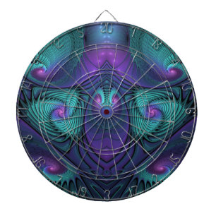 Jeu De Fléchettes Violet rencontre Turquoise moderne art fractal abs