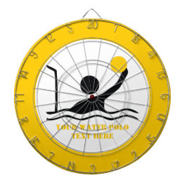 Jeu De Fléchettes Water polo player black silhouette custom