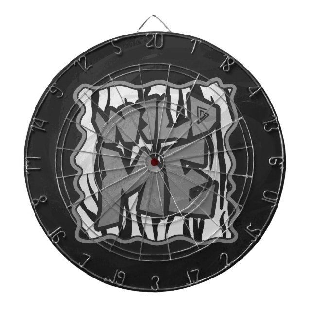 Jeu De Fléchettes Wild Me Tiger noir et blanc (Devant)