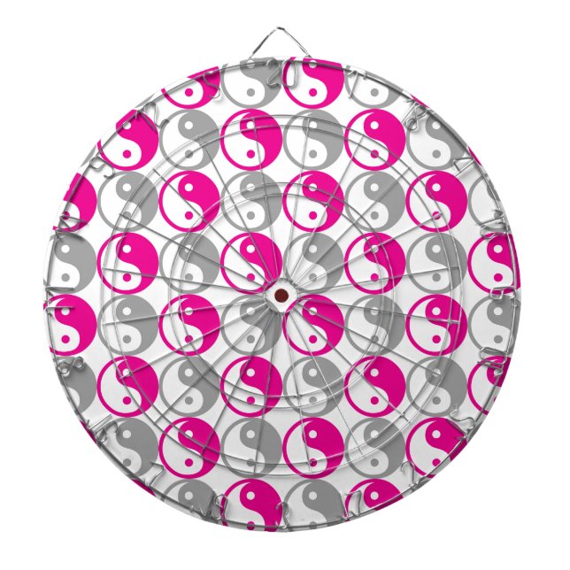 Jeu De Fléchettes Yin yang gris et rose motif (Devant)