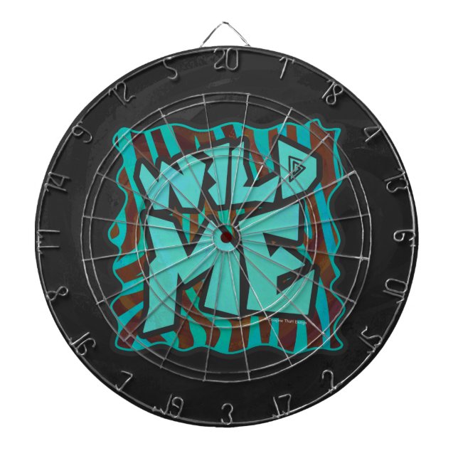 Jeu De Fléchettes Zebra Brown et Turquoise Wild Me Design (Devant)