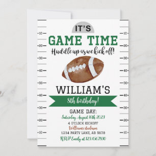 Jeu de football Anniversaire Invitation Blanc