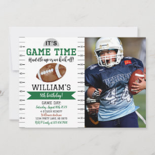 Jeu de football Anniversaire Photo Invitation Blan