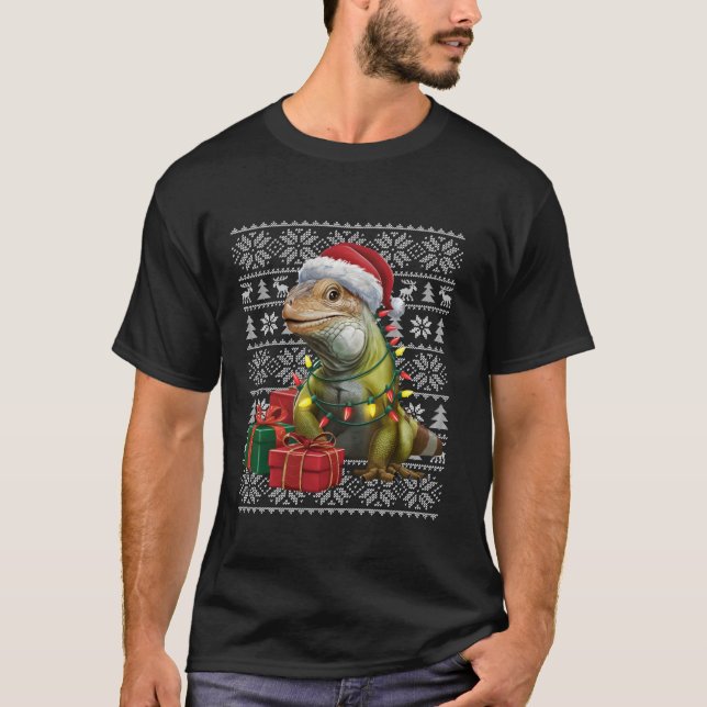 Jeu de Noël Style Sweat Vilain Santa Chapeau Iguan (Devant)