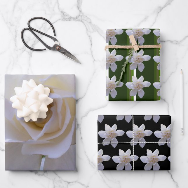 Jeu de papier d'emballage - Gardenias (Recto)