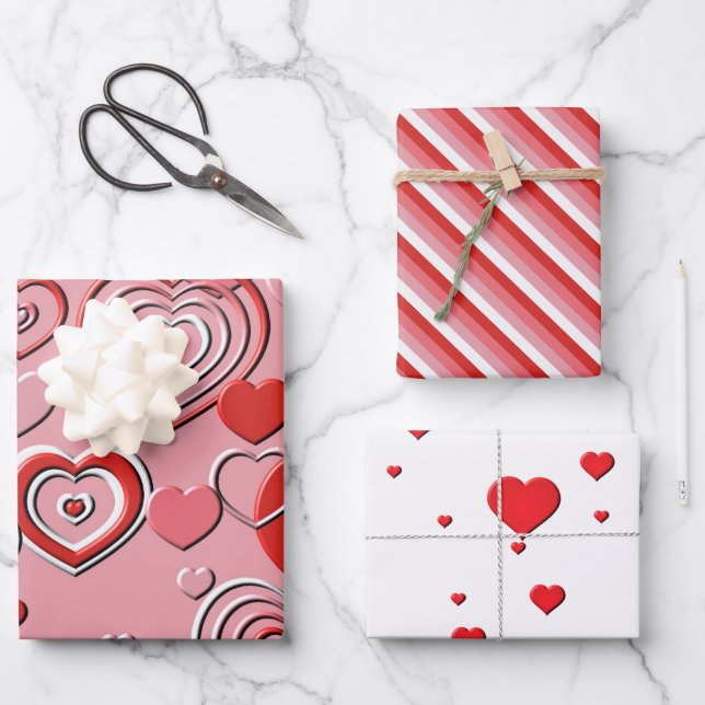 Jeu de papier d'emballage - Valentines Collection  (Recto)