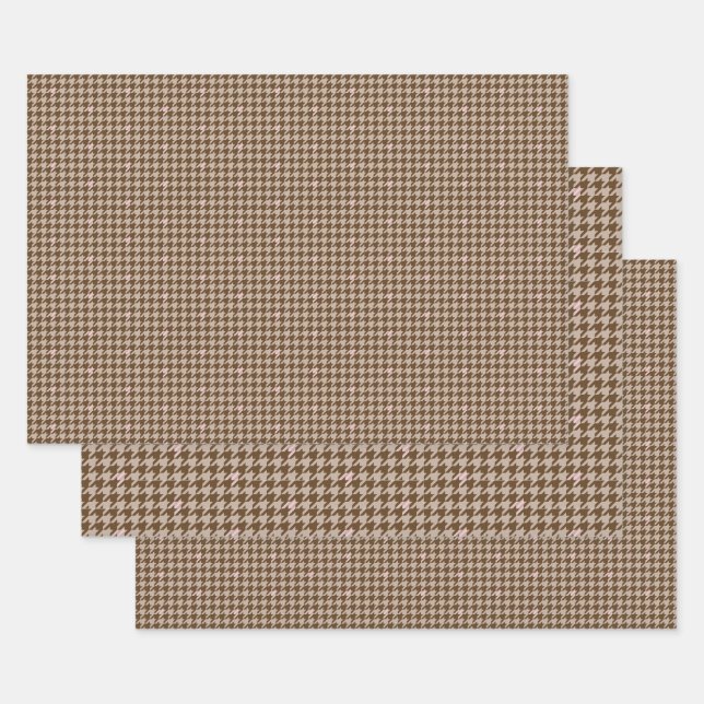 Jeu de papier d'enveloppement Brown et Rose Gold H (Lot)