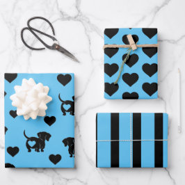 Jeu de papier d'enveloppement Dachshund Love