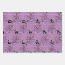 Jeu de papier d'enveloppement d'araignée violet de