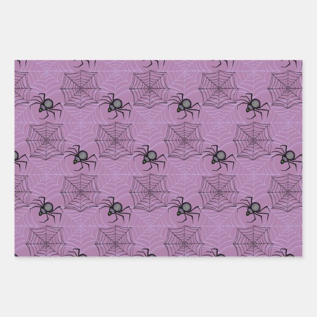 Jeu de papier d'enveloppement d'araignée violet de (Devant)