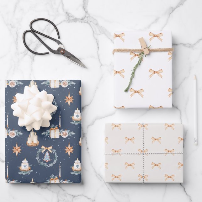Jeu de papier d'enveloppement de Noël (Recto)