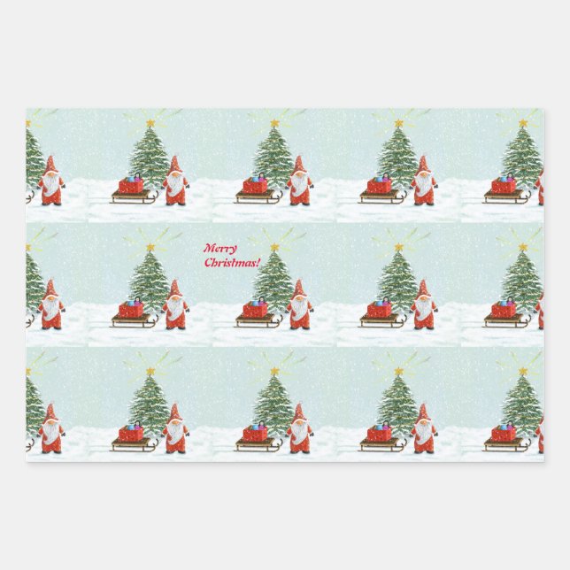 Jeu de papier d'enveloppement de Noël magique (Devant)