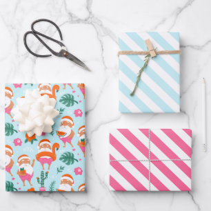 Jeu de papier d'enveloppement de Père Noël de Noël