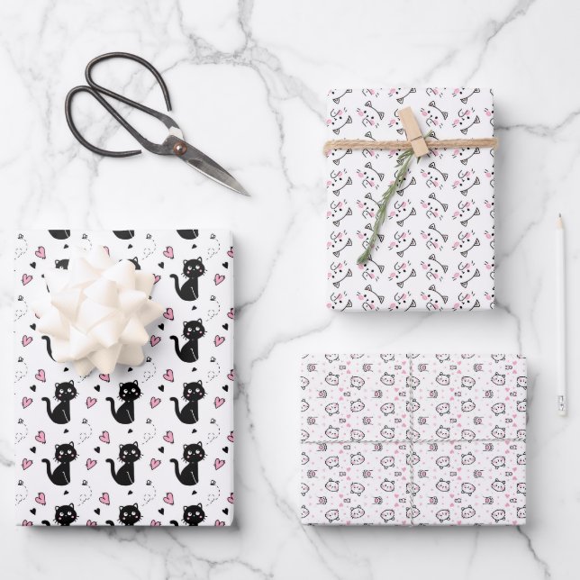 Jeu de papier d'enveloppement pour la Saint-Valent (Recto)
